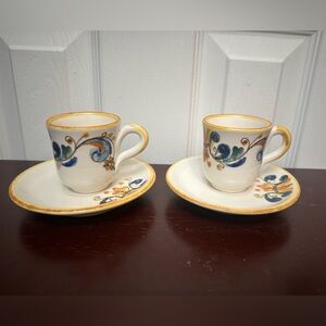 Sur la Table "Mara" Collection Espresso Cups and Saucers
